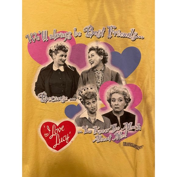 Vintage Womens  T-Shirt I Love Lucy Best Friends 2005 Fruit of the Loom xSz M I - Picture 3 of 8